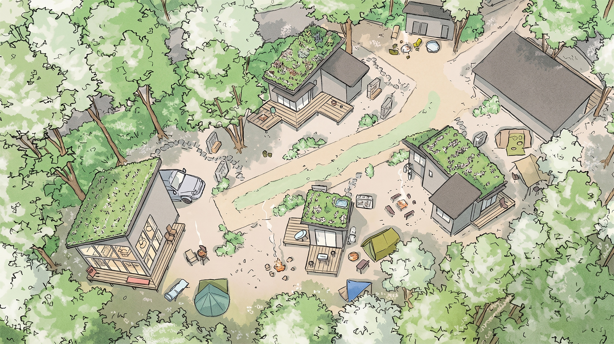 自然とつながるリビング